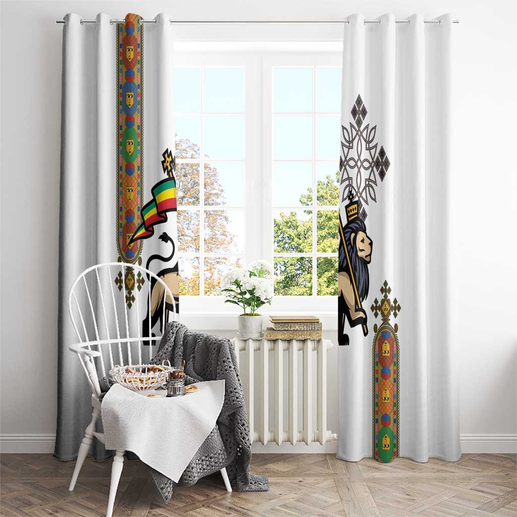 Ethiopia Saba Kemis Window Curtain Ethiopian Cross Lion Of Judah