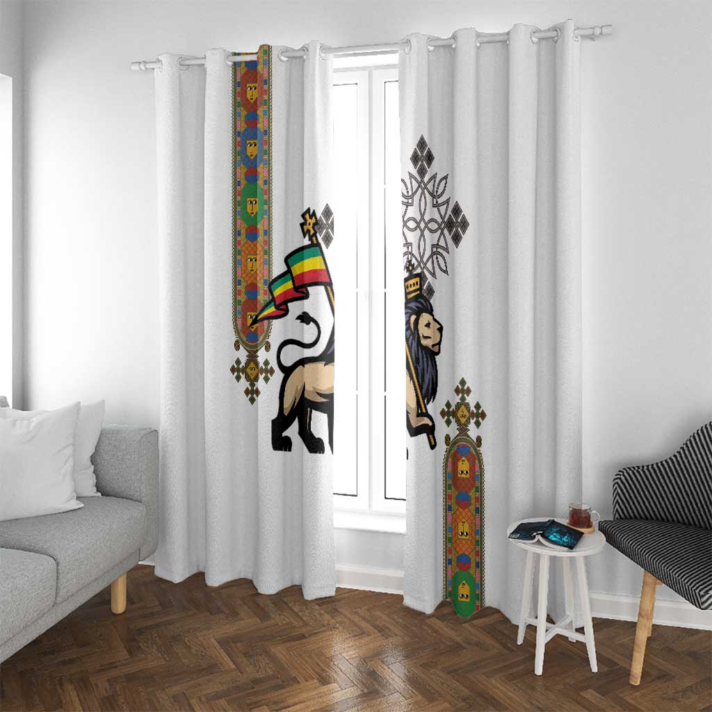 Ethiopia Saba Kemis Window Curtain Ethiopian Cross Lion Of Judah