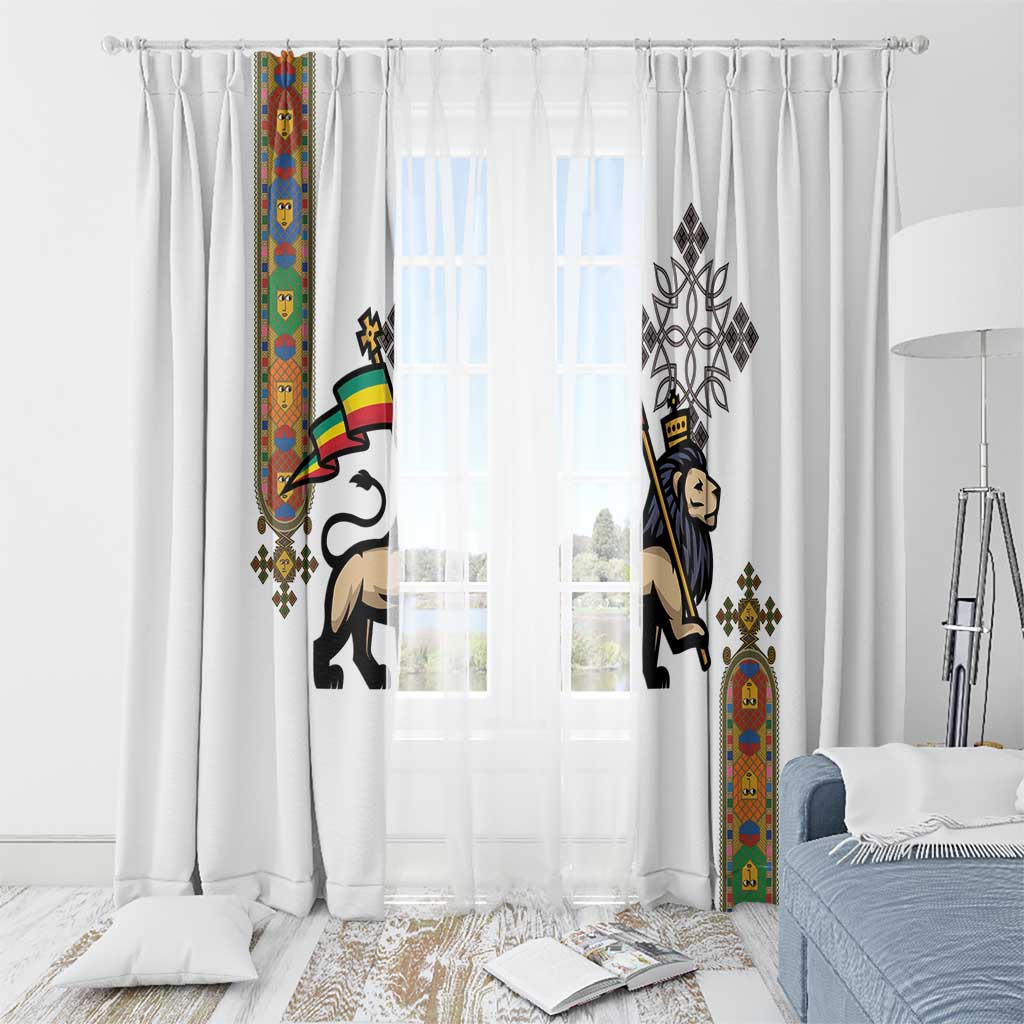 Ethiopia Saba Kemis Window Curtain Ethiopian Cross Lion Of Judah