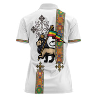 Ethiopia Saba Kemis Women Polo Shirt Ethiopian Cross Lion Of Judah