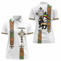 Ethiopia Saba Kemis Women Polo Shirt Ethiopian Cross Lion Of Judah