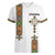Ethiopia Saba Kemis Women V-Neck T-Shirt Ethiopian Cross Lion Of Judah