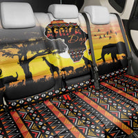 Happy Africa Day Back Car Seat Cover African Safari With Map