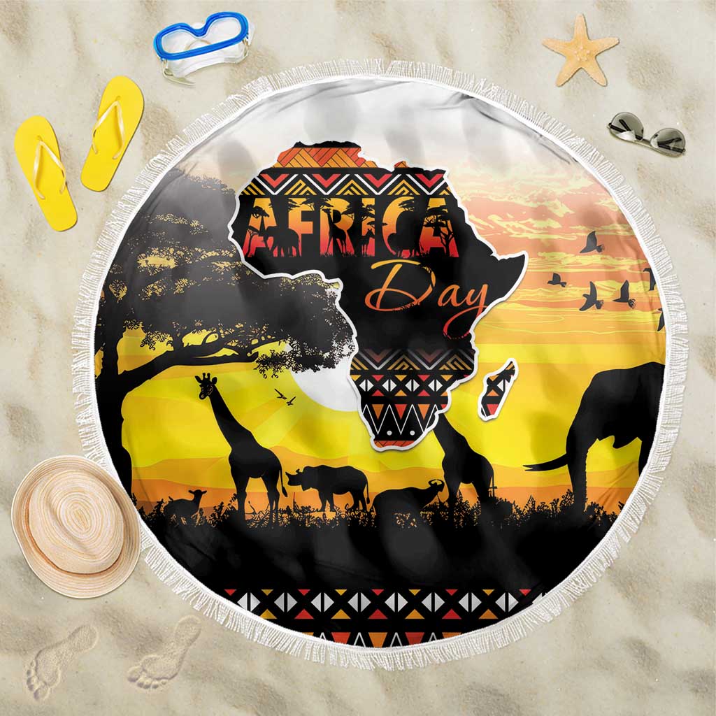 Happy Africa Day Beach Blanket African Safari With Map