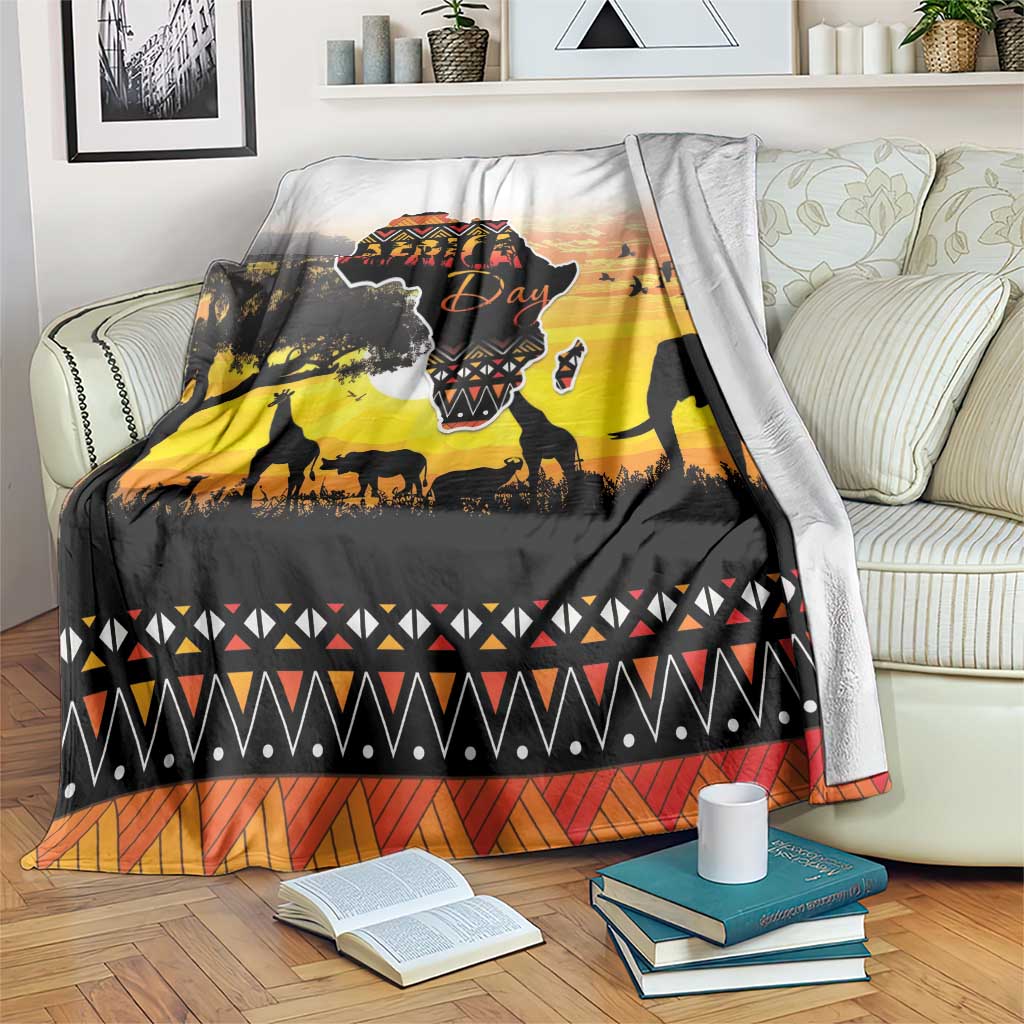 Happy Africa Day Blanket African Safari With Map