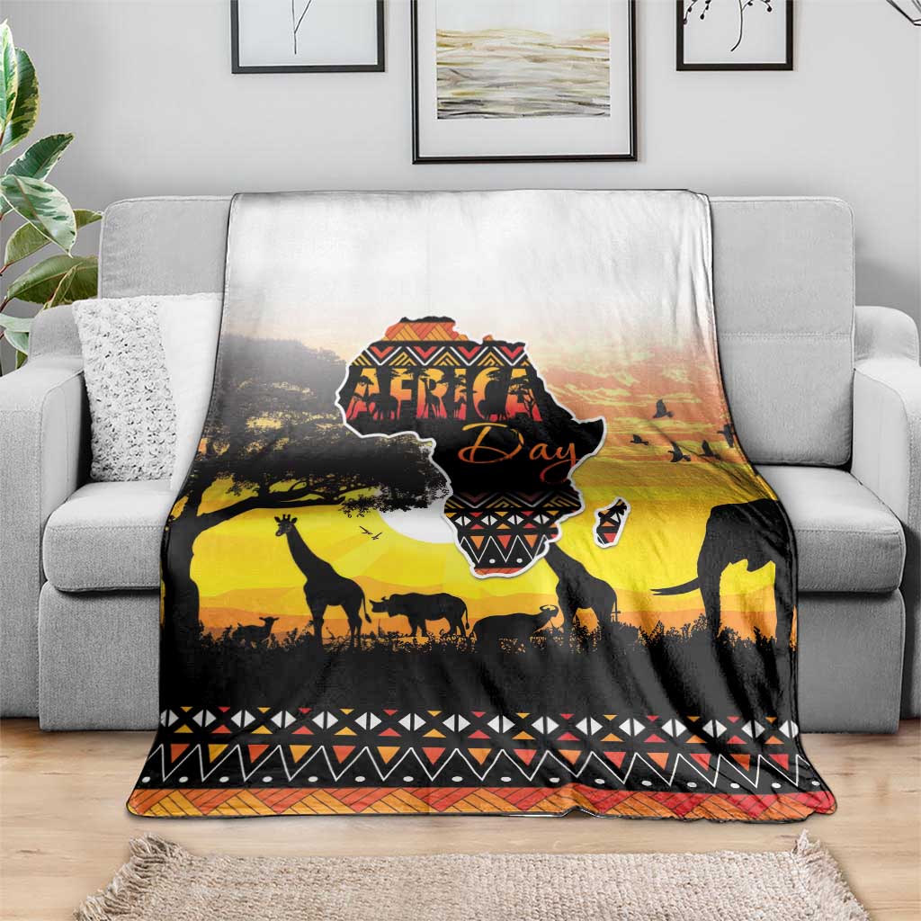 Happy Africa Day Blanket African Safari With Map