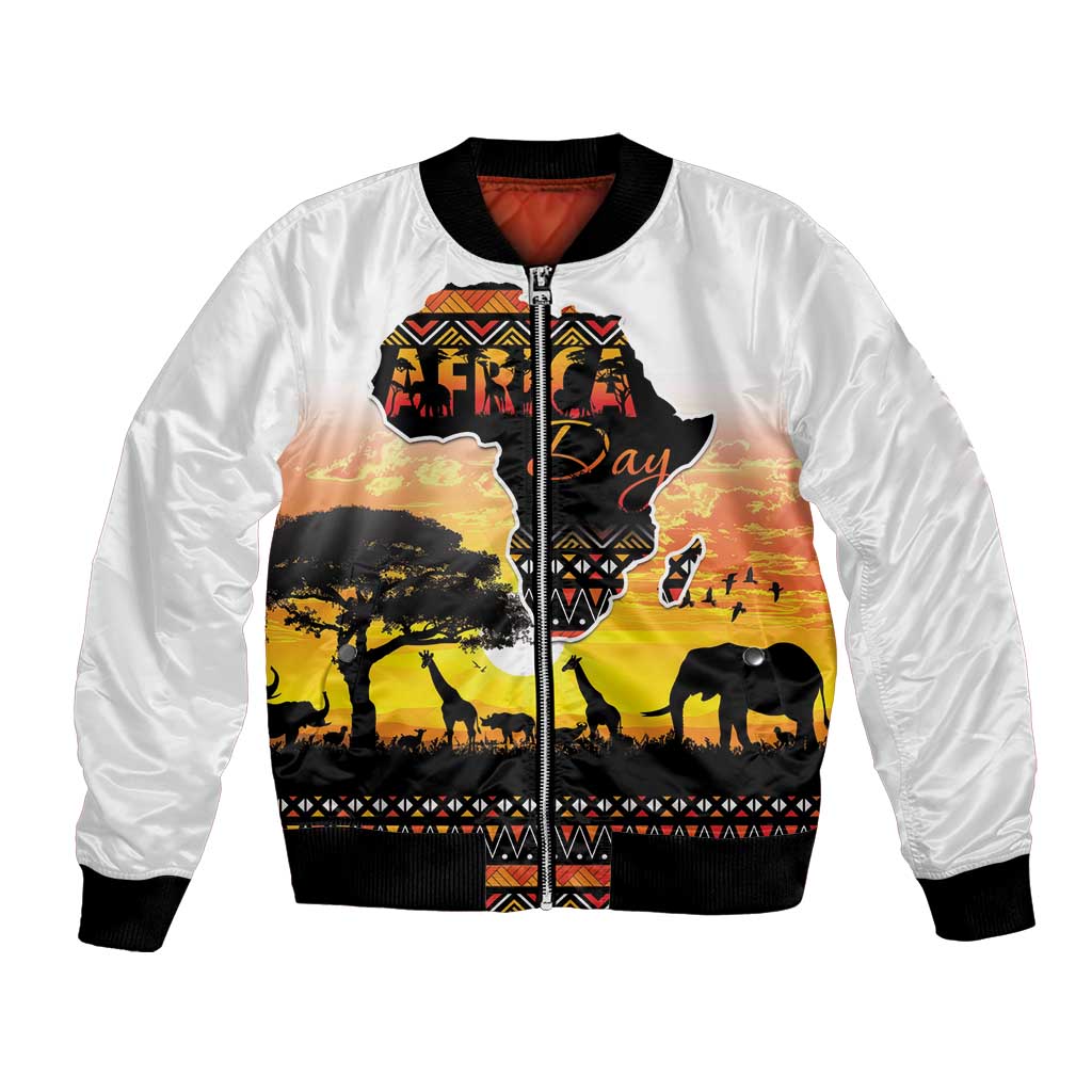 Happy Africa Day Bomber Jacket African Safari With Map