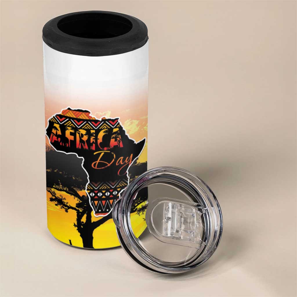 Happy Africa Day 4 in 1 Can Cooler Tumbler African Safari With Map