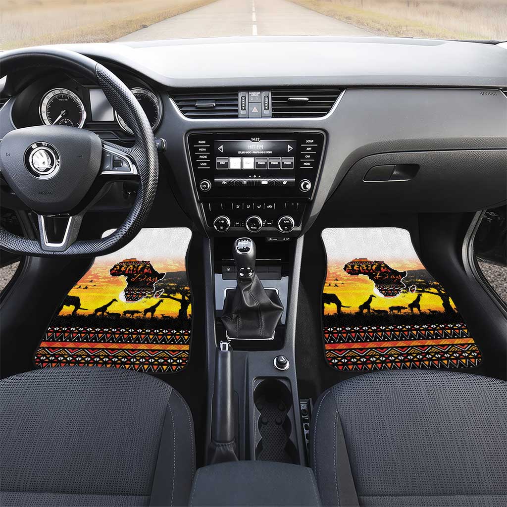 Happy Africa Day Car Mats African Safari With Map