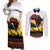 Happy Africa Day Couples Matching Off Shoulder Maxi Dress and Long Sleeve Button Shirt African Safari With Map