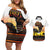 Happy Africa Day Couples Matching Off Shoulder Short Dress and Hawaiian Shirt African Safari With Map