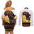 Happy Africa Day Couples Matching Off Shoulder Short Dress and Long Sleeve Button Shirt African Safari With Map