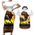 Happy Africa Day Couples Matching Short Sleeve Bodycon Dress and Hawaiian Shirt African Safari With Map