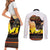 Happy Africa Day Couples Matching Short Sleeve Bodycon Dress and Long Sleeve Button Shirt African Safari With Map