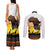 Happy Africa Day Couples Matching Tank Maxi Dress and Long Sleeve Button Shirt African Safari With Map