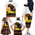 Happy Africa Day Family Matching Off The Shoulder Long Sleeve Dress and Hawaiian Shirt African Safari With Map