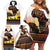 Happy Africa Day Family Matching Off Shoulder Short Dress and Hawaiian Shirt African Safari With Map