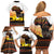 Happy Africa Day Family Matching Off Shoulder Short Dress and Hawaiian Shirt African Safari With Map
