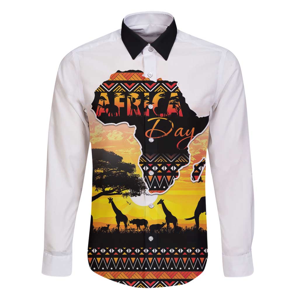 Happy Africa Day Family Matching Tank Maxi Dress and Hawaiian Shirt African Safari With Map