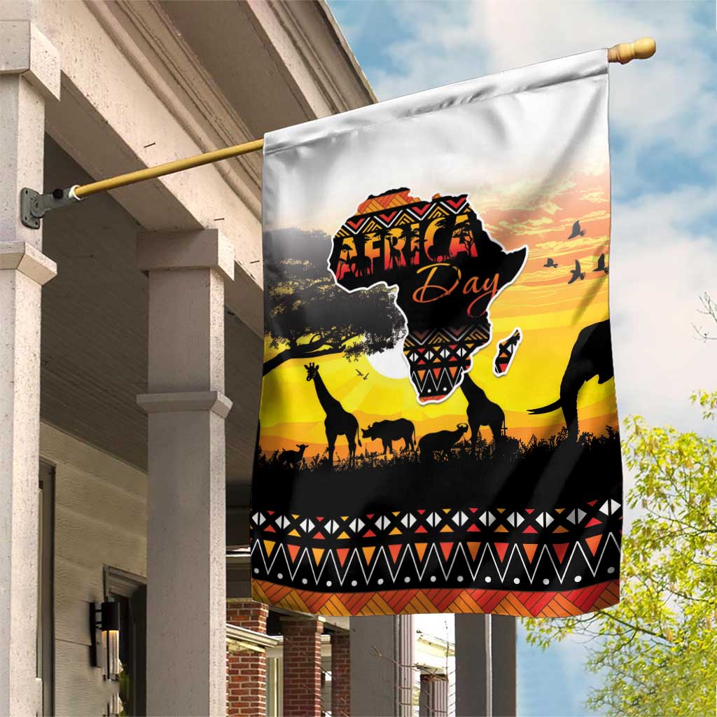 Happy Africa Day Garden Flag African Safari With Map