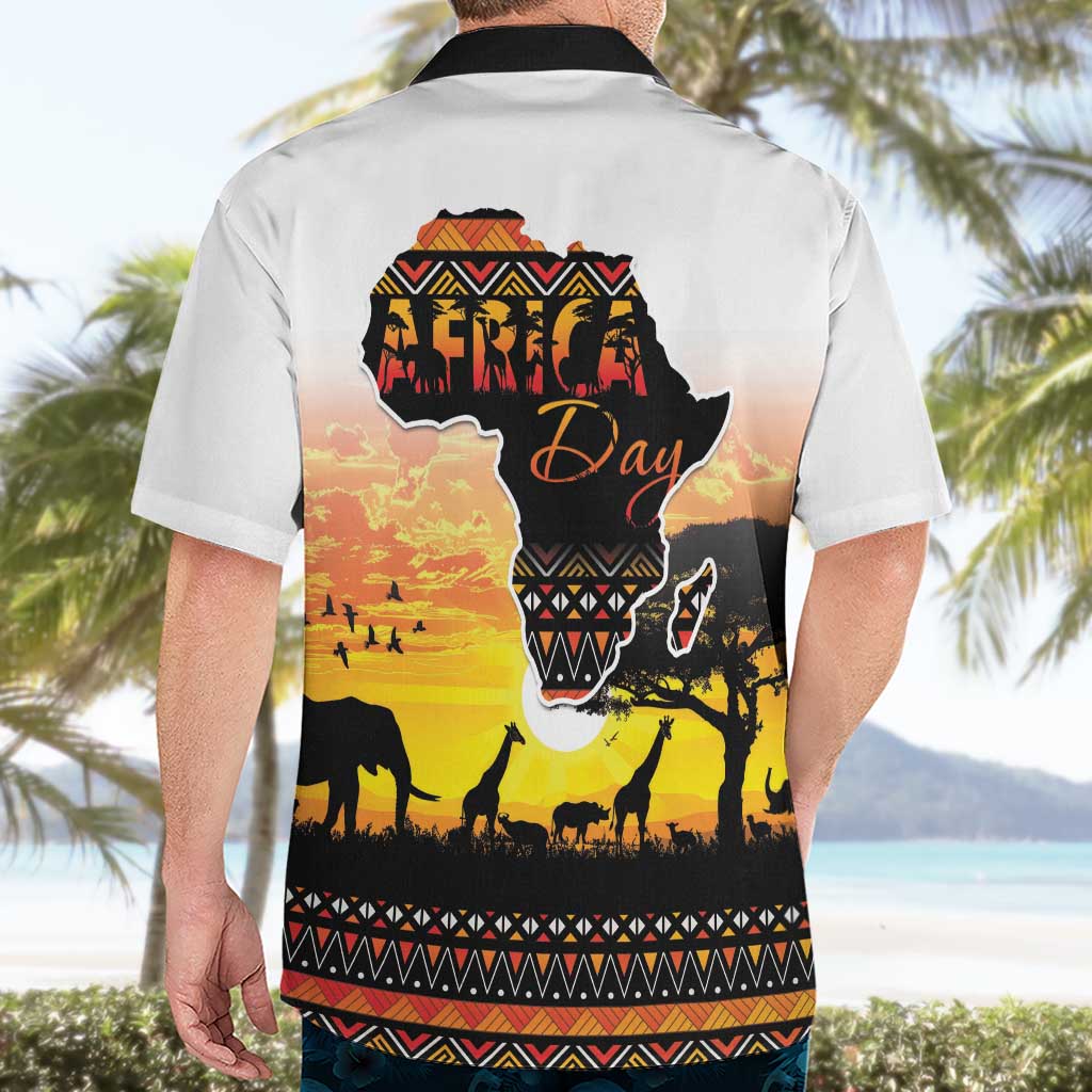 Happy Africa Day Hawaiian Shirt African Safari With Map