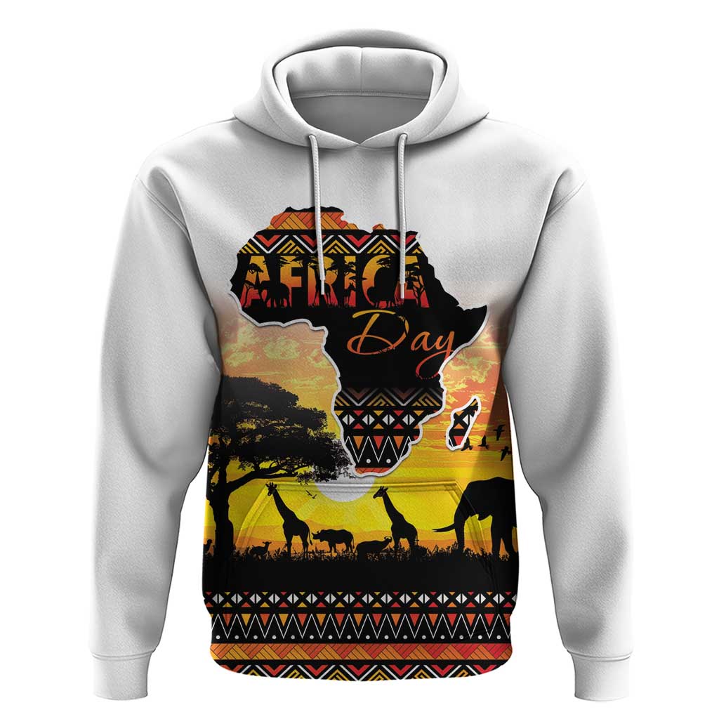 Happy Africa Day Hoodie African Safari With Map