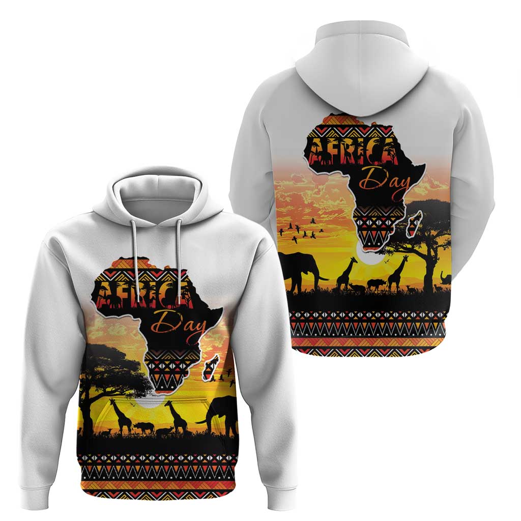 Happy Africa Day Hoodie African Safari With Map