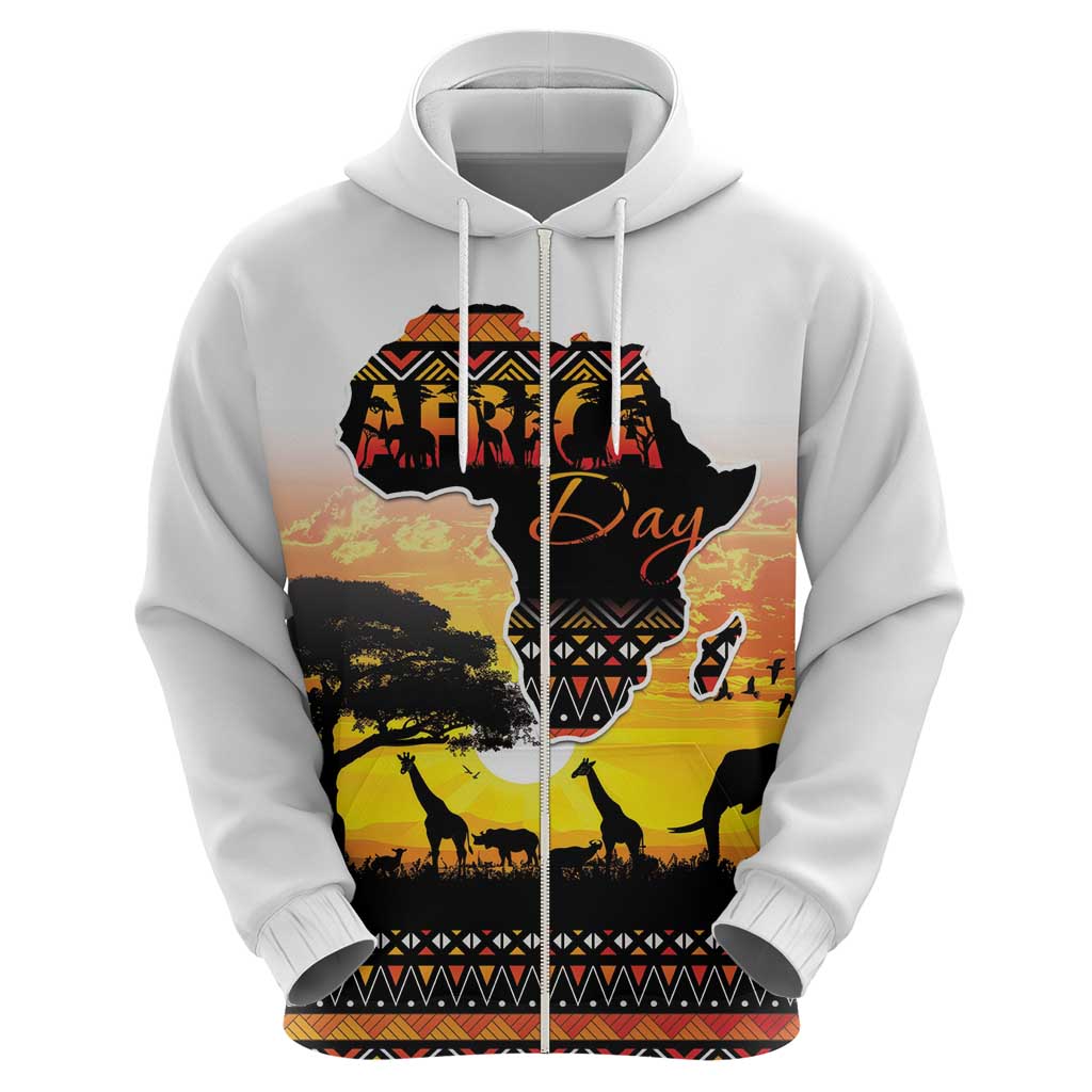 Happy Africa Day Hoodie African Safari With Map