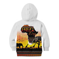 Happy Africa Day Kid Hoodie African Safari With Map