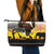 Happy Africa Day Leather Tote Bag African Safari With Map