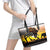 Happy Africa Day Leather Tote Bag African Safari With Map