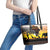 Happy Africa Day Leather Tote Bag African Safari With Map