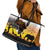 Happy Africa Day Leather Tote Bag African Safari With Map