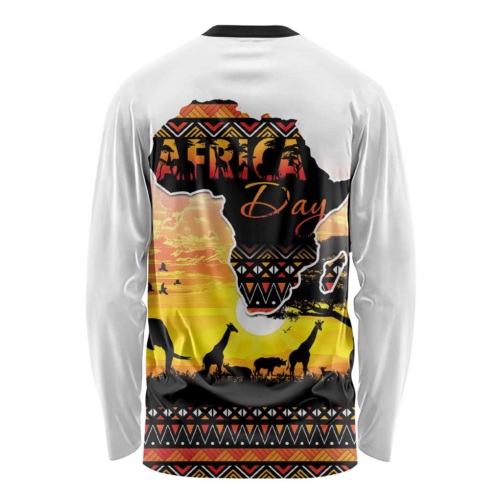 Happy Africa Day Long Sleeve Shirt African Safari With Map