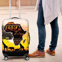 Happy Africa Day Luggage Cover African Safari With Map