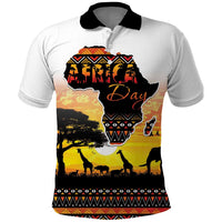 Happy Africa Day Polo Shirt African Safari With Map