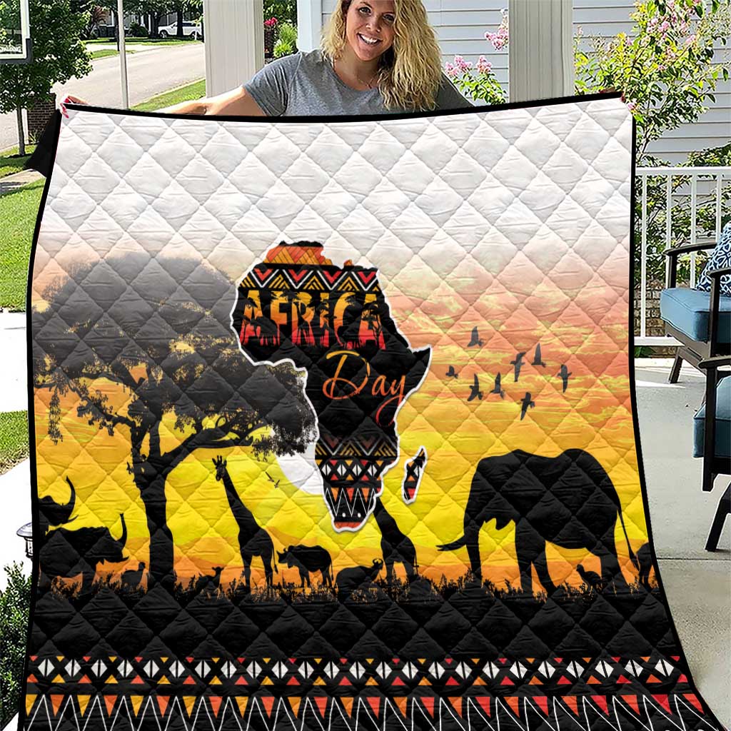 Happy Africa Day Quilt African Safari With Map