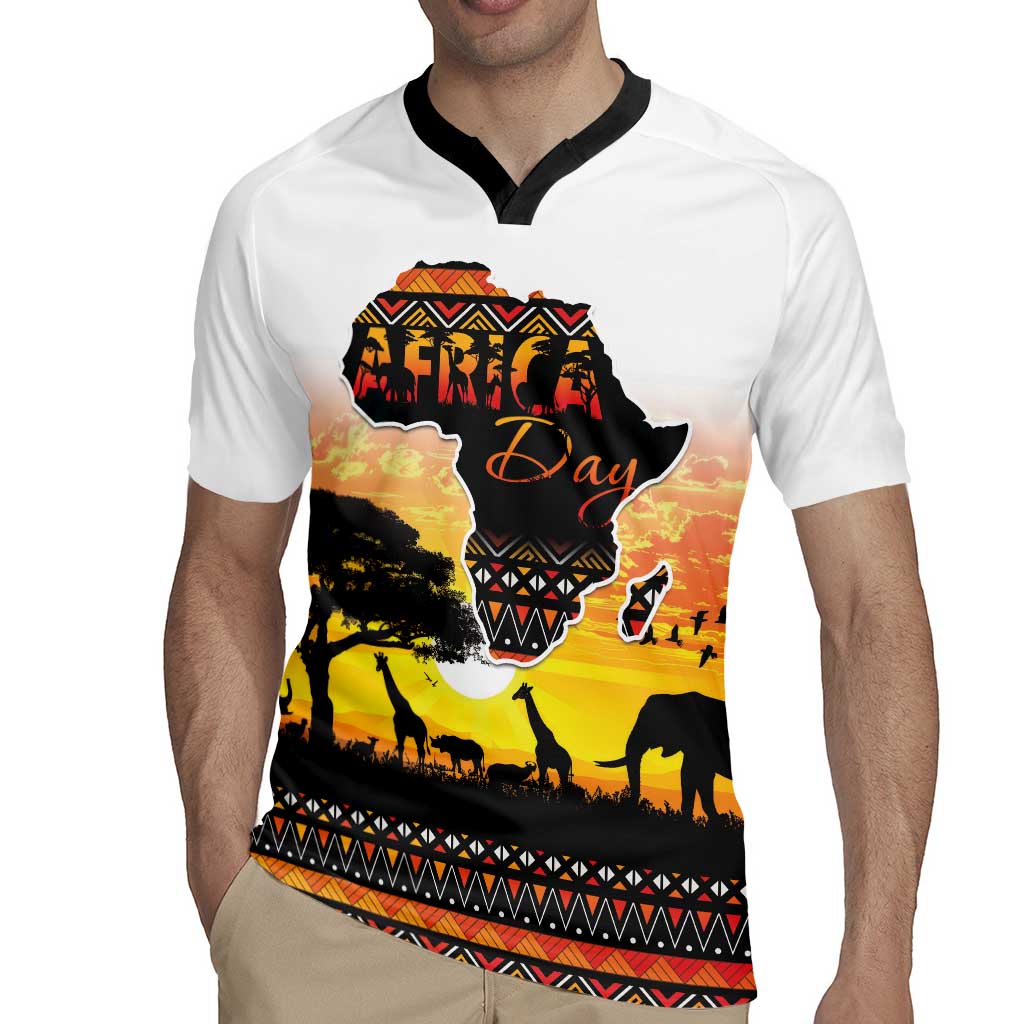 Happy Africa Day Rugby Jersey African Safari With Map