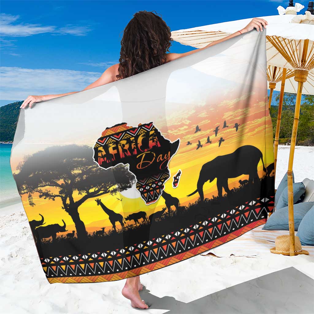 Happy Africa Day Sarong African Safari With Map