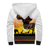 Happy Africa Day Sherpa Hoodie African Safari With Map