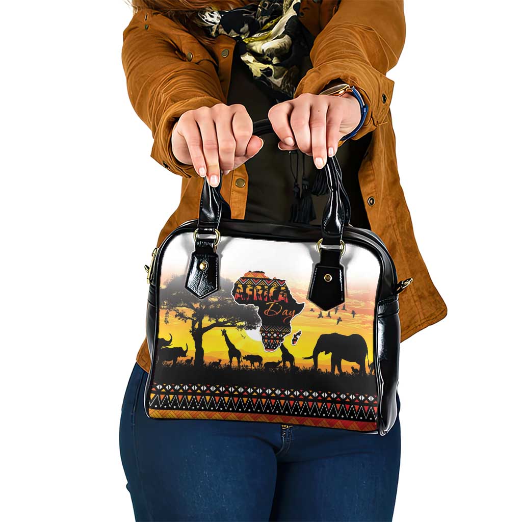 Happy Africa Day Shoulder Handbag African Safari With Map