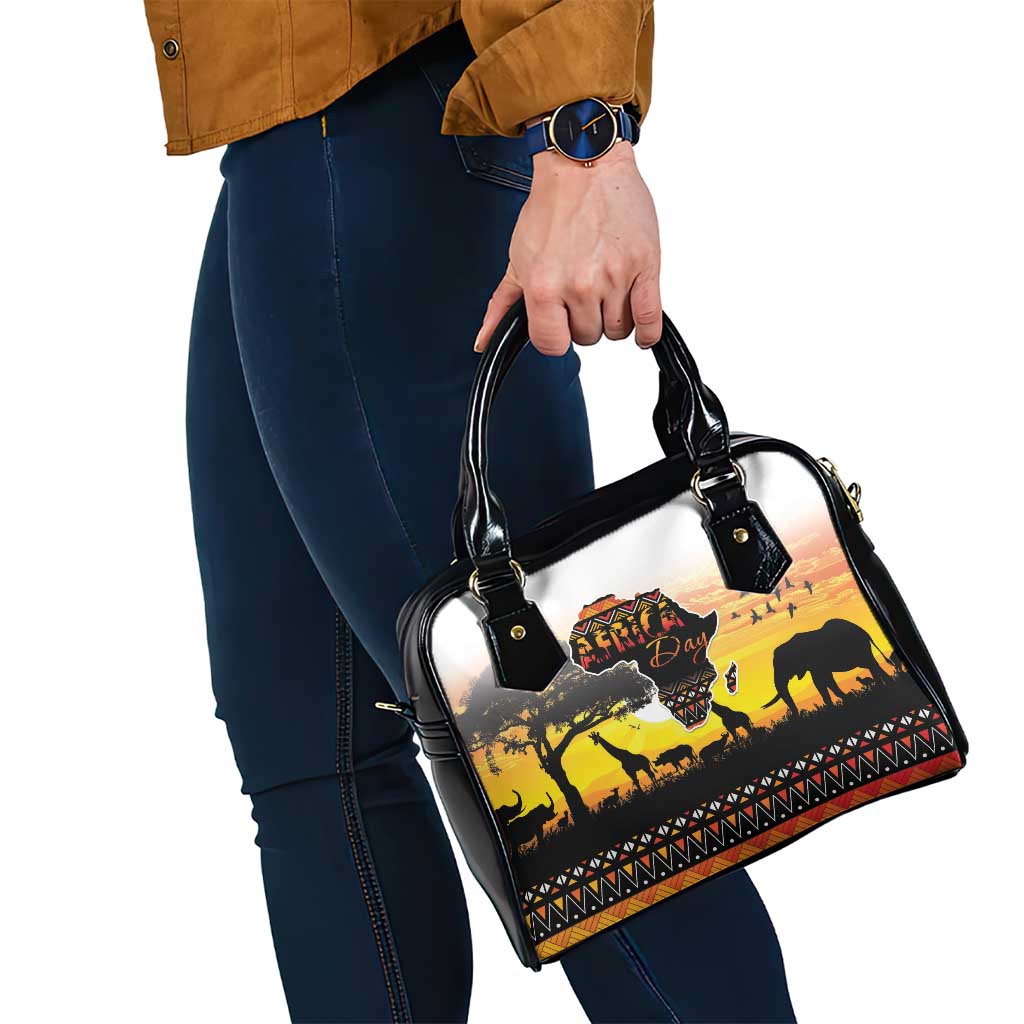 Happy Africa Day Shoulder Handbag African Safari With Map