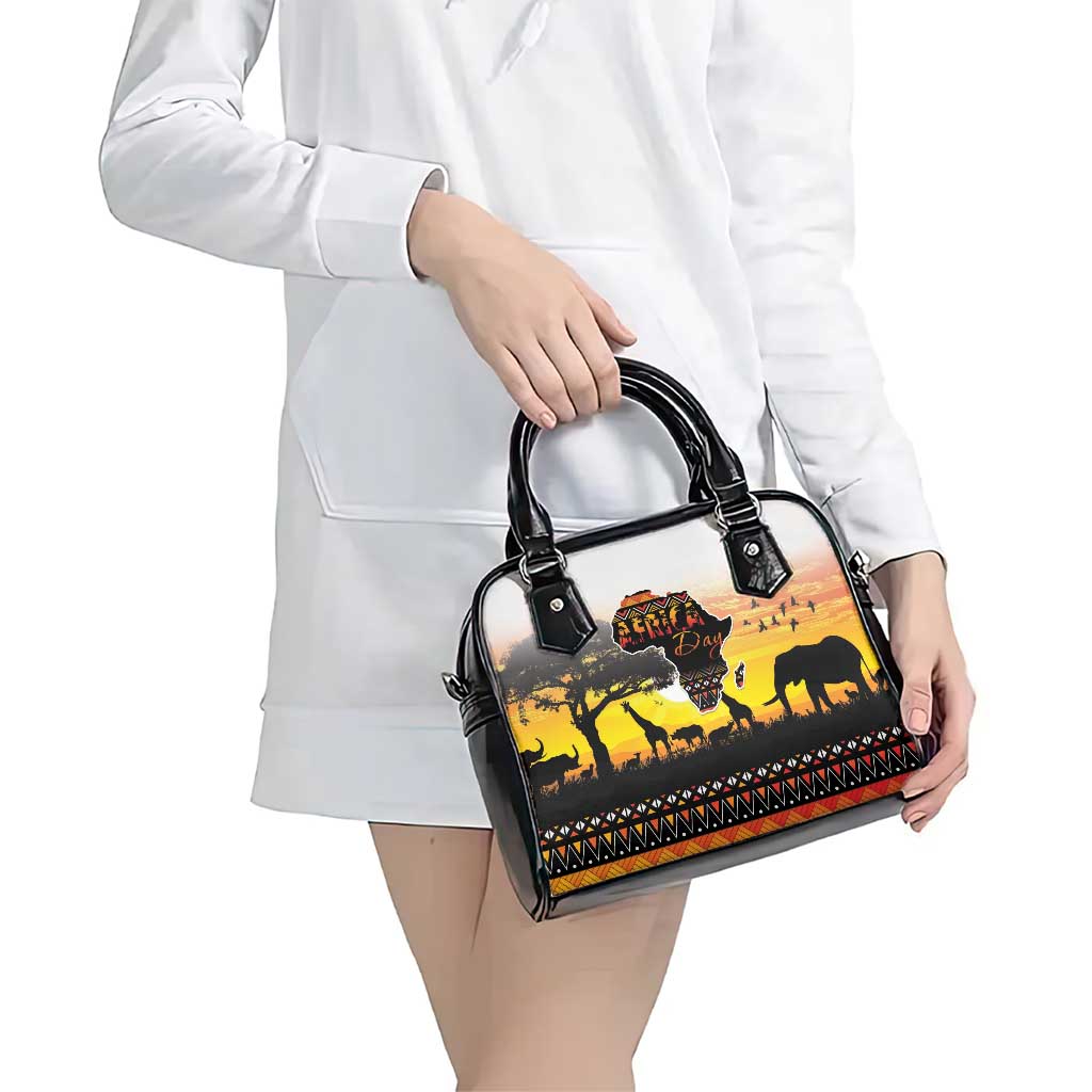 Happy Africa Day Shoulder Handbag African Safari With Map