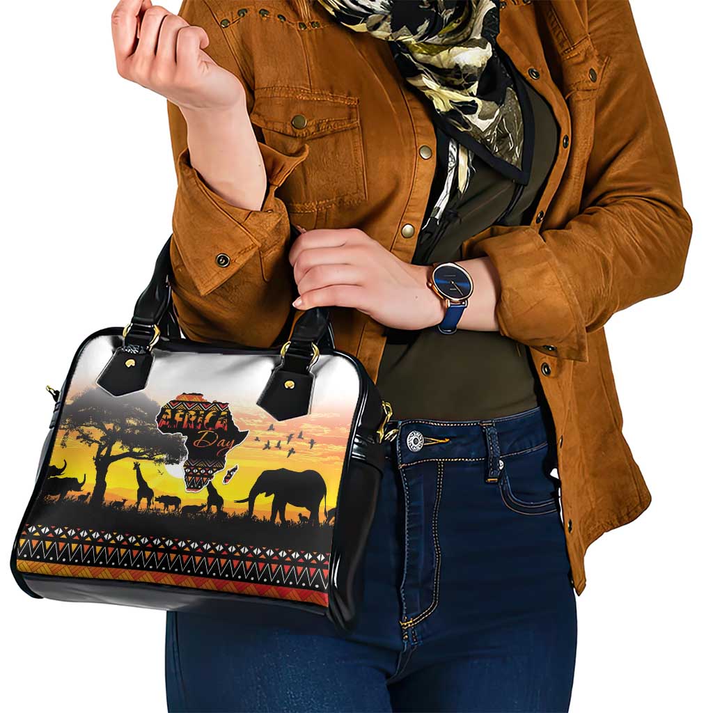 Happy Africa Day Shoulder Handbag African Safari With Map