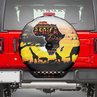 Happy Africa Day Spare Tire Cover African Safari With Map