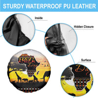 Happy Africa Day Spare Tire Cover African Safari With Map