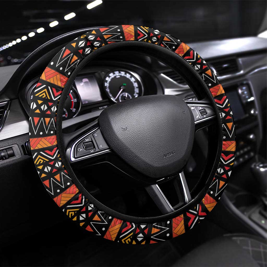 Happy Africa Day Steering Wheel Cover African Safari With Map