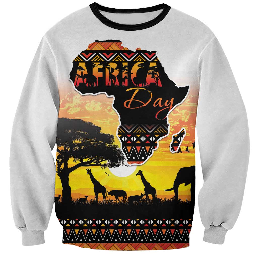 Happy Africa Day Sweatshirt African Safari With Map