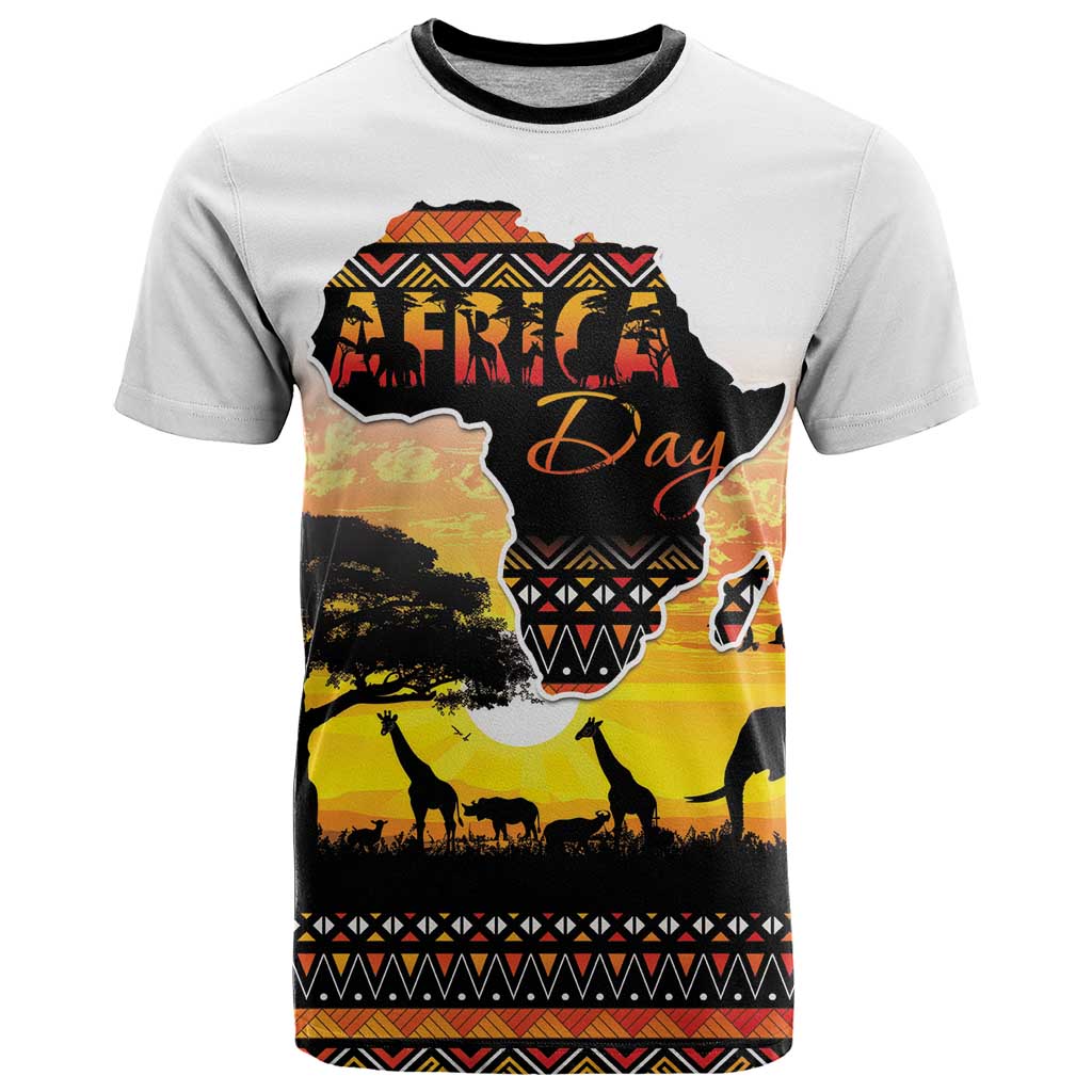 Happy Africa Day T Shirt African Safari With Map