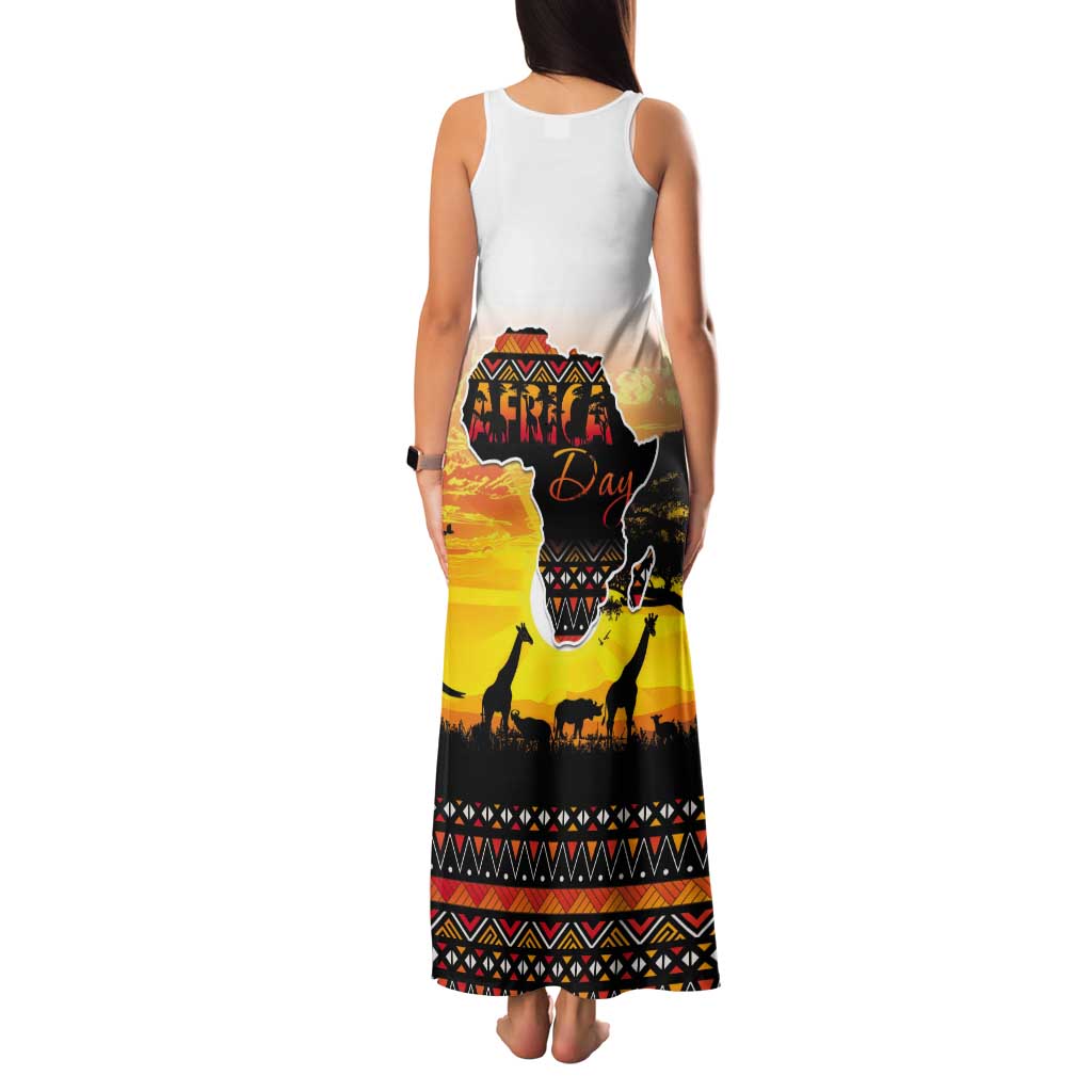 Happy Africa Day Tank Maxi Dress African Safari With Map